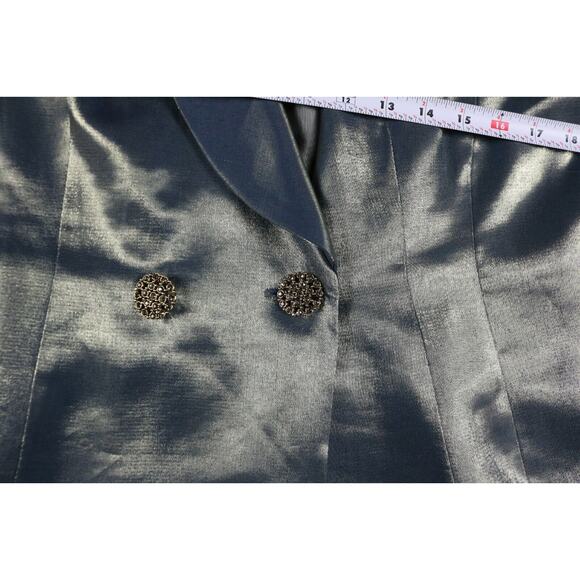 Cachet Jacket Womens 14P Metallic Jeweled Tuxedo Blazer Vintage USA - Picture 8 of 9